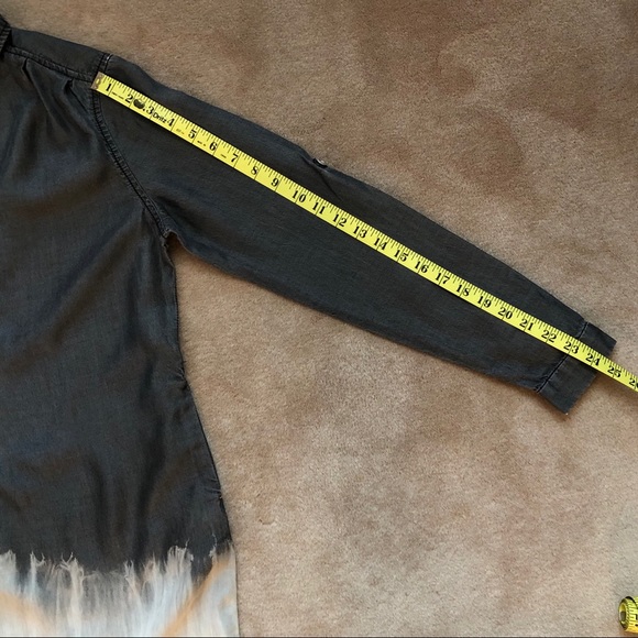 Dittos Chambray Shirt Dress Charcoal Ombre Sz S - Picture 8 of 8